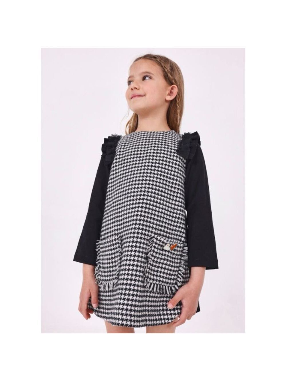 Size 9 Girls Mayoral Monochrome Houndstooth Dress